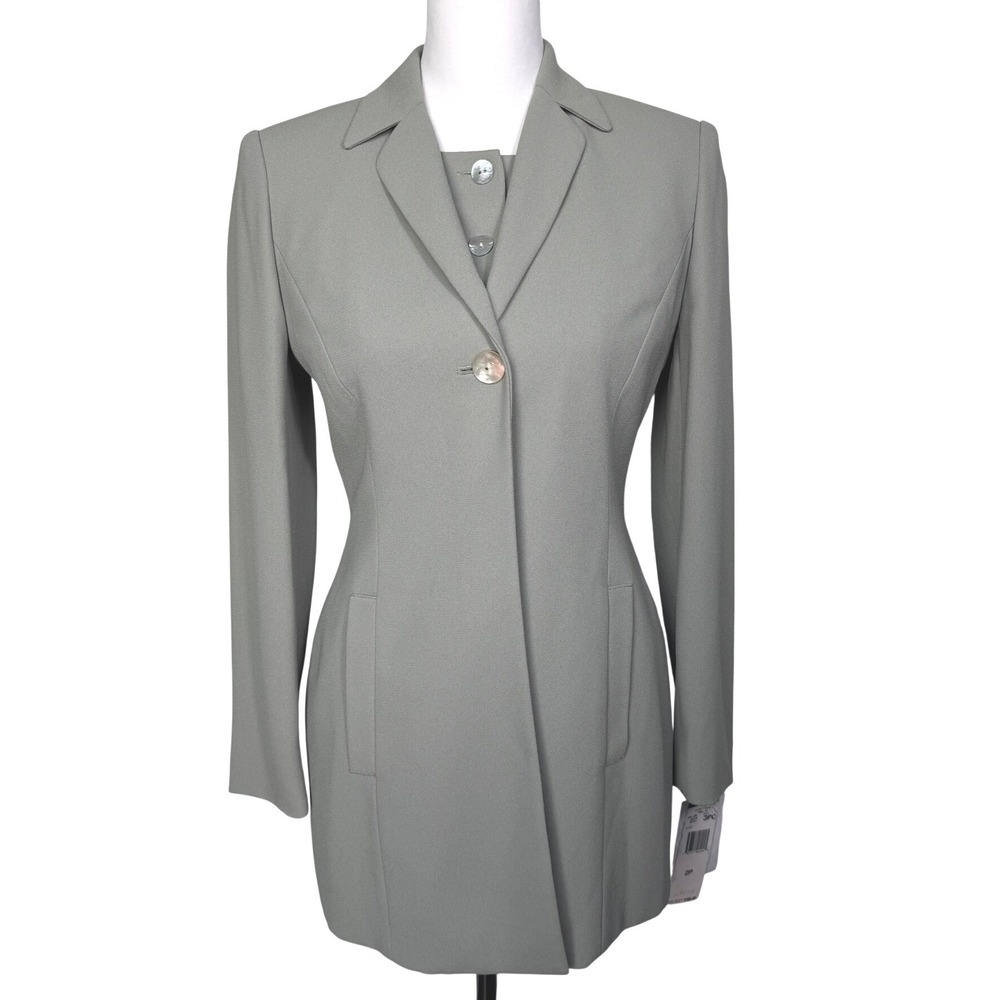 JONES NEW YORK NWT Women's 2P Spring Green Vintage Suit Set Blazer Matching Vest